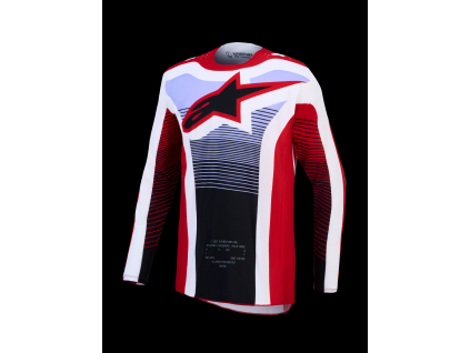 ALPINESTARS Motokrosový dres Techstar Maven 2027 – ohnivočervená/biela/levanduľová/čierna
