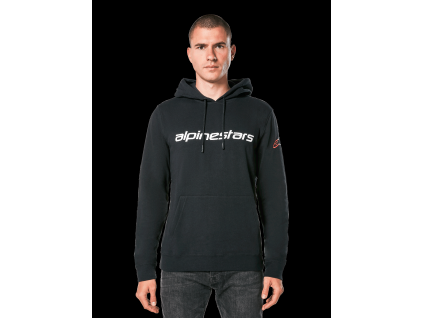ALPINESTARS Mikina s kapucňou Linear Wordmark V3 – čierna/biela/červená