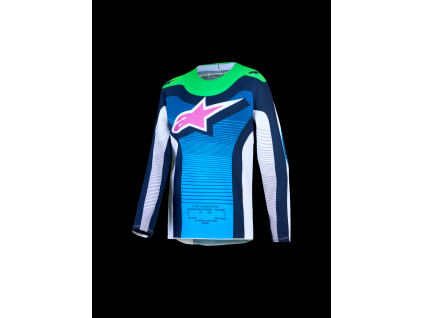 ALPINESTARS Detský motokrosový dres Youth Supertech Maven 2027 – biela/modrá Blithe/zelená fluo