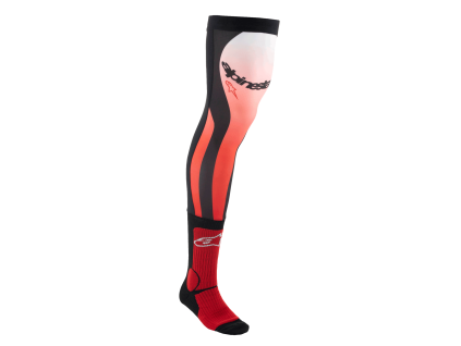 ALPINESTARS Vysoké ponožky pod kolenné ortézy Knee Brace – jasná červená/biela
