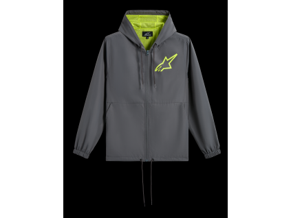 ALPINESTARS Voľnočasová vetrovka s kapucňou Speeder Chromium Windbreak – antracitová/výrazná žltá