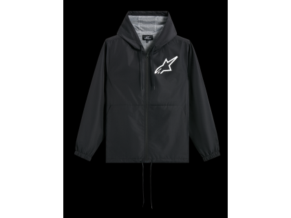 ALPINESTARS Voľnočasová vetrovka s kapucňou Speeder Chromium Windbreak – čierna/biela