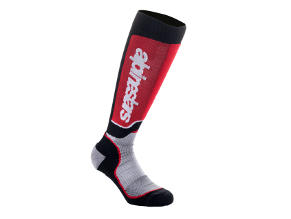 ALPINESTARS Motokrosové ponožky MX Plus – čierna/sivá/červená