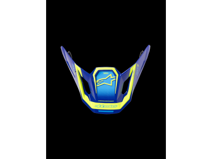 ALPINESTARS Náhradný šilt S-M7 Deed – modrá/fluorescenčná žltá, lesklá