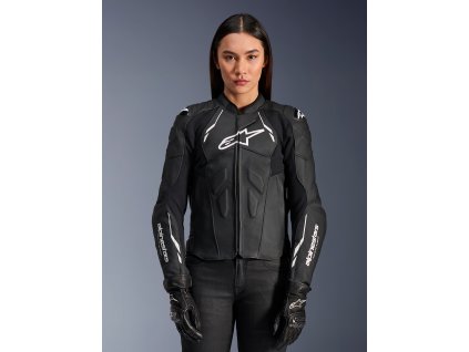 ALPINESTARS Dámska kožená moto bunda Stella Dusk Leather – čierna/biela