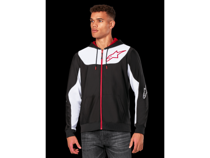 ALPINESTARS Mikina na zips s kapucňou Sessions V3 – čierna/biela/červená