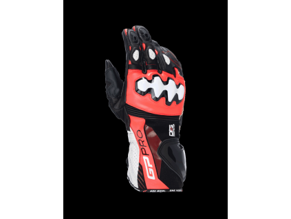 ALPINESTARS Kožené moto rukavice GP Pro R4 – čierna/červená fluo/biela