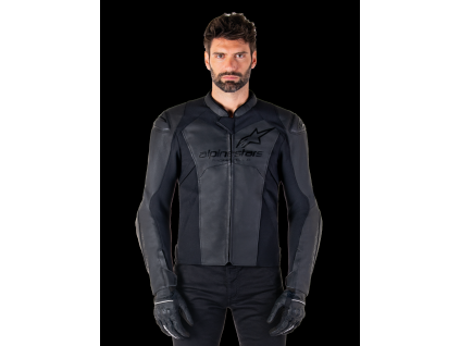 ALPINESTARS Kožená moto bunda Faster V3 – čierna/čierna
