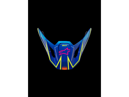 ALPINESTARS Náhradný šilt S-M7 Cast – modrá/ružová/žltá fluo lesklá