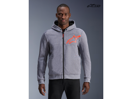 ALPINESTARS Ochranná moto mikina Chrome V2 Sport – sivá melírovaná/červená fluo