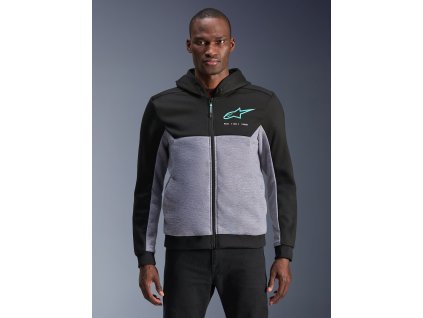 ALPINESTARS Ochranná moto mikina Chrome V2 Sport – čierna/sivá melírovaná/tyrkysová