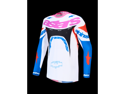 ALPINESTARS Motokrosový dres Supertech Dyna 2027 – biela/modrá Blithe/čierna/fialová