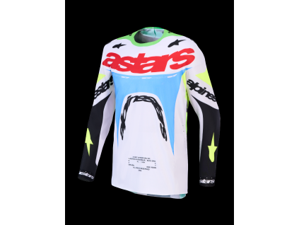 ALPINESTARS Motokrosový dres Supertech Dyna 2027 – svetloorgovánová/zelená fluo/čierna