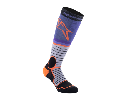 ALPINESTARS Motokrosové ponožky MX Pro V2 – čierna/sivá/fialová