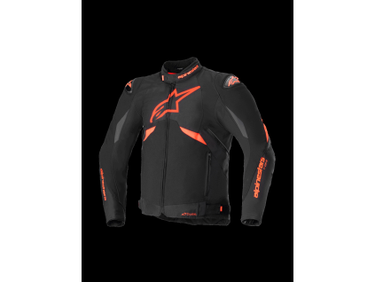 ALPINESTARS Nepremokavá športová moto bunda T-GP R V3 Drystar – čierna/červená fluo/biela