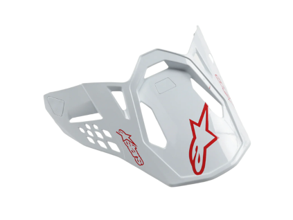 ALPINESTARS Náhradný šilt Supertech M10 Dyno – biela/červená, lesklá