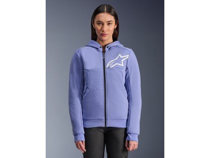 ALPINESTARS Dámska ochranná moto mikina Stella Chrome V2 Sport Hoodie – modrá/fialová/biela