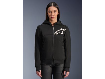ALPINESTARS Dámska ochranná moto mikina Stella Chrome V2 Sport Hoodie – čierna/biela