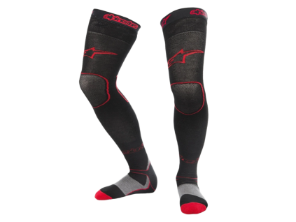 ALPINESTARS Dlhé motokrosové ponožky MX Long Tech Thick – čierna/červená