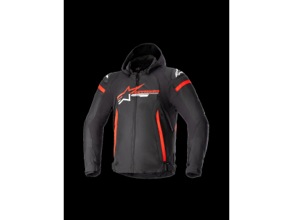 ALPINESTARS Nepremokavá textilná moto bunda Zaca Waterproof – čierna/jasná červená/biela