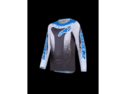 ALPINESTARS Detský motokrosový dres Youth Fluid Drag 2027 – kamenná sivá/svetloorgovánová/modrá UCLA
