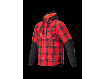 ALPINESTARS Ochranná moto košeľa MO.ST.EQ Tartan Shirt – Flame červená/čierna