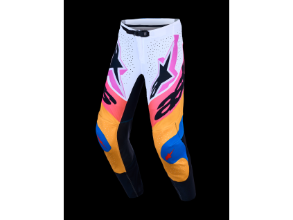 ALPINESTARS Motokrosové nohavice Supertech Dyna 2027 – biela/modrá Blithe/čierna/fialová
