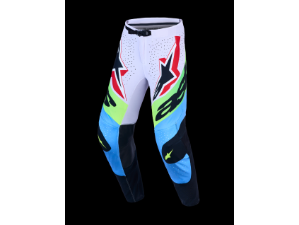 ALPINESTARS Motokrosové nohavice Supertech Dyna 2027 – svetloorgovánová/zelená fluo/čierna