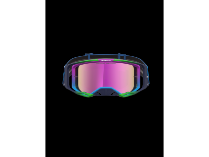 ALPINESTARS Motokrosové okuliare Vision 8 Maven – Blithe Blue Purple, ružové zrkadlové sklo