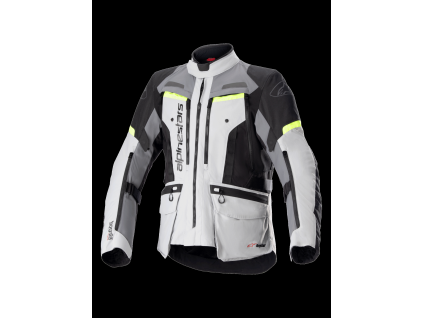 ALPINESTARS Textilná moto bunda Bogotá Pro Drystar – ľadová sivá/tmavá sivá/žltá fluo