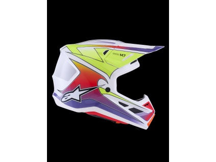 ALPINESTARS Motokrosová prilba S-M7 Fuse ECE 22.06 – Wh Yellow Fluo Purple Glossy