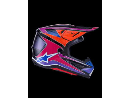 ALPINESTARS Motokrosová prilba S-M7 Fuse ECE 22.06 – Blue Purple Pink Glossy