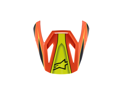 ALPINESTARS Náhradný šilt SM3 Youth Fray – čierna/oranžová/fluorescenčná žltá, lesklá