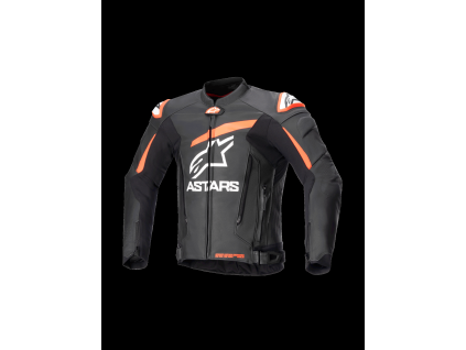 ALPINESTARS Kožená moto bunda GP Plus V4 – čierna/červená fluo/biela