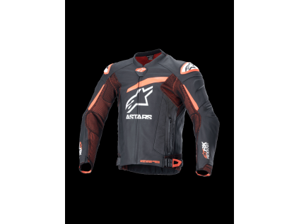 ALPINESTARS Kožená moto bunda GP Plus R V4 Rideknit – čierna/červená fluo/biela