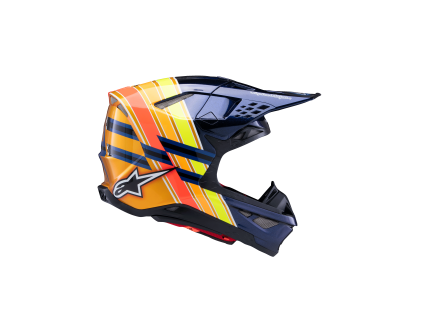 ALPINESTARS Motokrosová prilba Supertech M10 TLD Edition 25 ECE 22.06 – tmavá modrá/oranžová/žltá fluo/červená lesklá