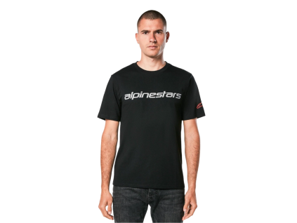 ALPINESTARS Tričko Linear Wordmark 2.0 CSF – čierna/sivá/červená
