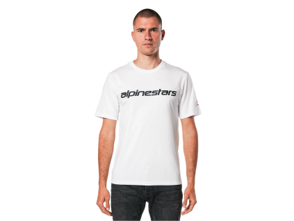 ALPINESTARS Tričko Linear Wordmark 2.0 CSF – biela/červená/čierna