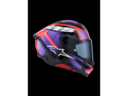 ALPINESTARS Integrálna prilba S-R7 Lumen ECE 22.06 – Bck Purple Red Fl White Glossy