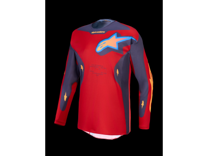 ALPINESTARS Motokrosový dres Racer Hunt 2027 – ohnivočervená/kamenná sivá/koralová Hot Coral