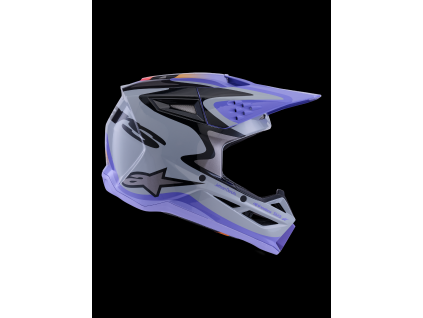 ALPINESTARS Detská motokrosová prilba S-M3 Jettson Youth ECE 22.06 – sivá/fialová/čierna lesklá