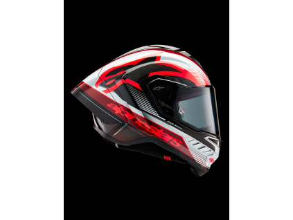 ALPINESTARS Integrálna prilba Supertech R10 Team ECE 22.06 – čierna Carbon/červená/biela lesklá