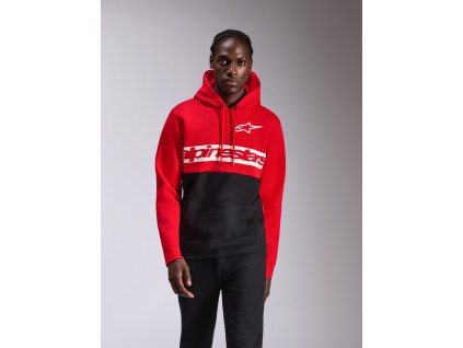 ALPINESTARS Mikina s kapucňou Parallel – červená/čierna