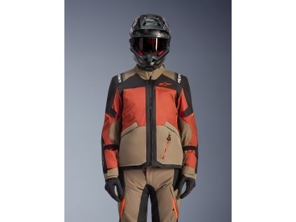 ALPINESTARS Textilná moto bunda Andes V4 Drystar – orechová/hrdzavá/čierna