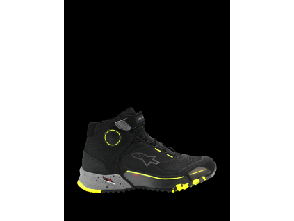 ALPINESTARS Moto topánky CR-X Drystar – čierna/tmavá sivá/žltá fluo