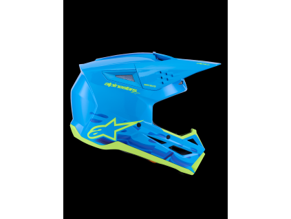ALPINESTARS Motokrosová prilba S-M3 Force OCD ECE 22.06 – azúrová lesklá