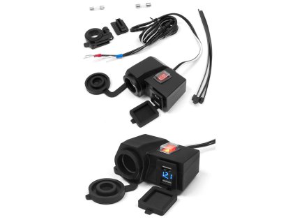 biketec motocyklowe gniazdo zapalniczki z dwoma gn