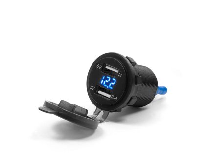 biketec motocyklowe podwojne gniazdo z podswietlen