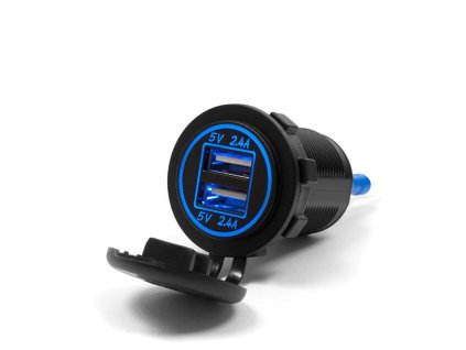 biketec motocyklowe podwojne gniazdo z podswietlen