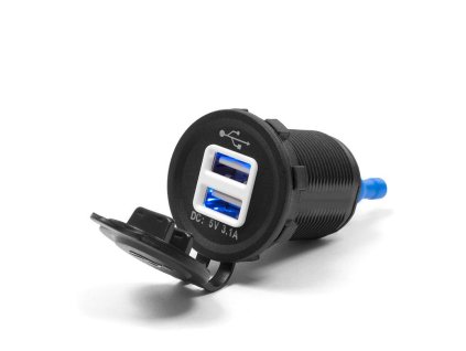 biketec motocyklowe podwojne gniazdo usb z podswie